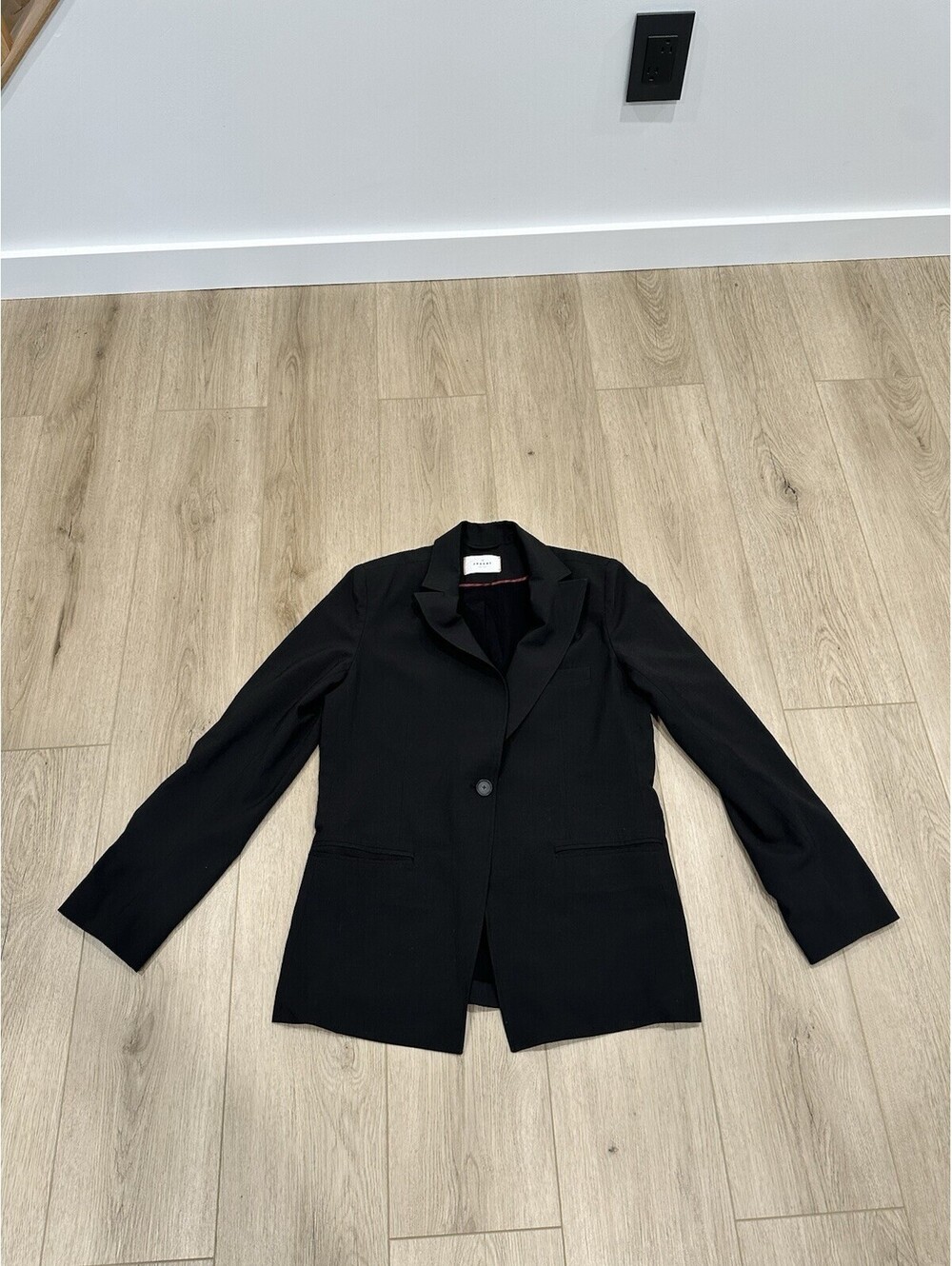 Argent Women's One Button Blazer Coat Jacket Size 12 Black Wool USA